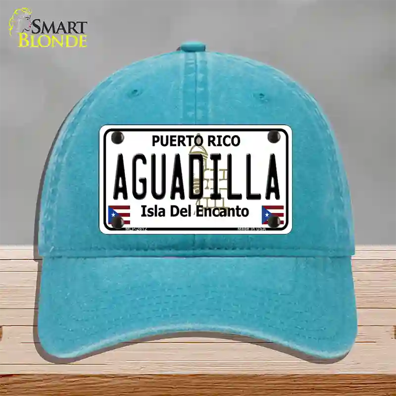 Aguadilla Puerto Rico Novelty License Plate Hat Unconstructed Cotton / Lake Blue