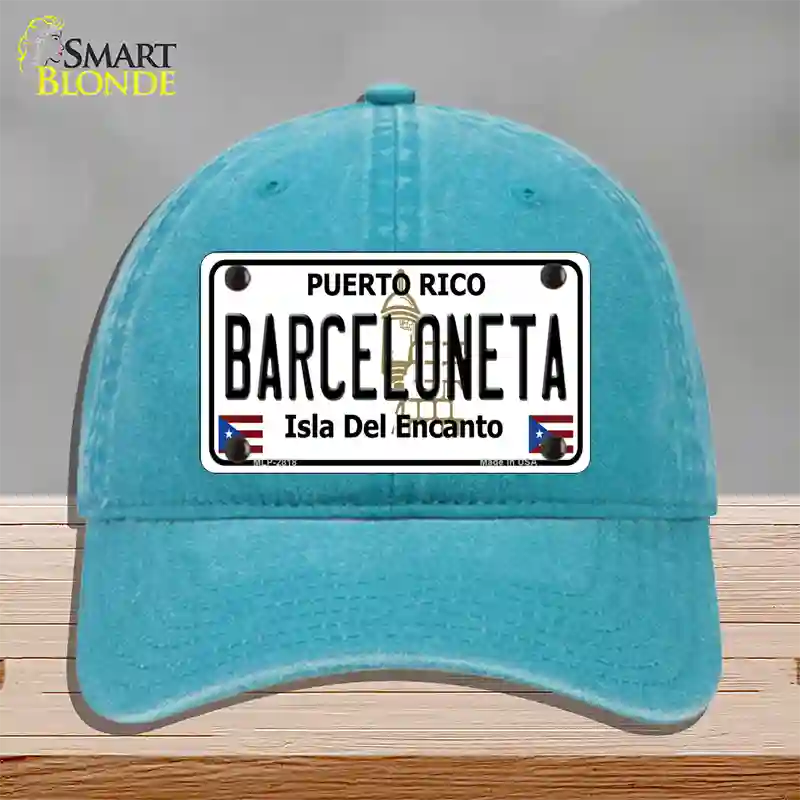 Barceloneta Novelty License Plate Hat Unconstructed Cotton / Lake Blue