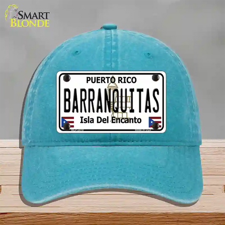 Barranquitas Novelty License Plate Hat Unconstructed Cotton / Lake Blue