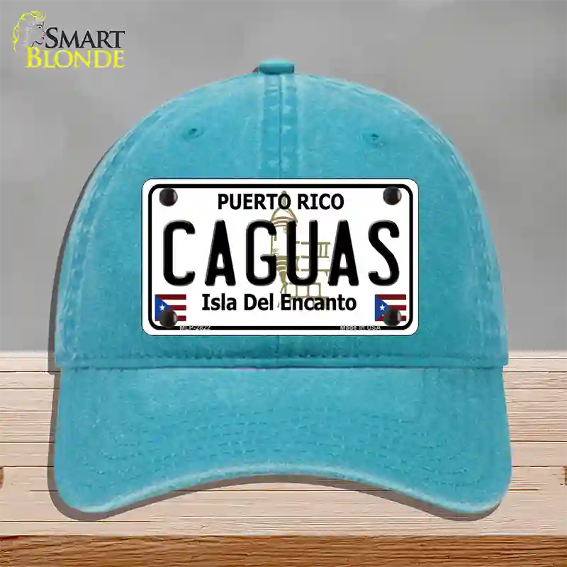 Caguas Novelty License Plate Hat Unconstructed Cotton / Lake Blue