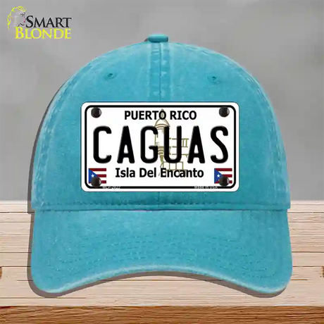 Caguas Novelty License Plate Hat Unconstructed Cotton / Lake Blue