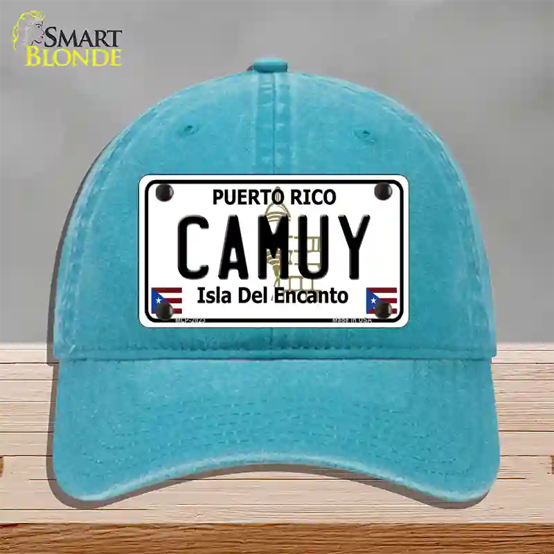 Camuy Novelty License Plate Hat Unconstructed Cotton / Lake Blue