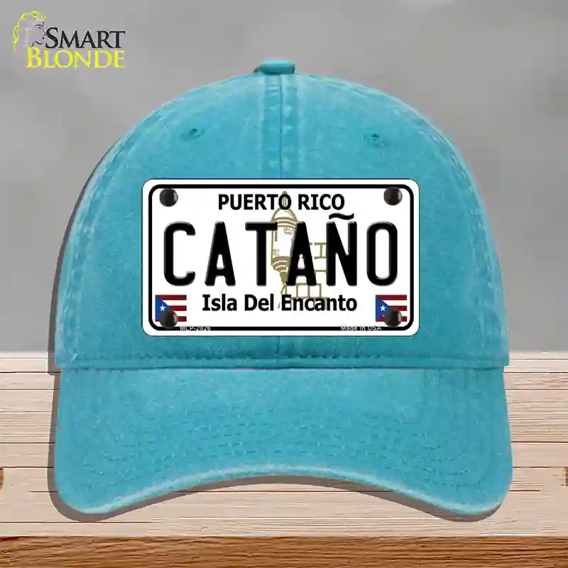 Catano Puerto Rico Novelty License Plate Hat Unconstructed Cotton / Lake Blue