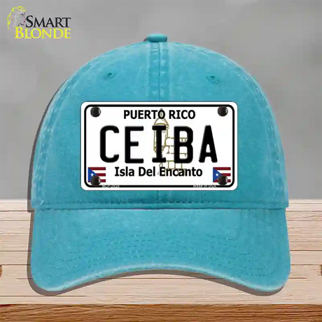 Ceiba Novelty License Plate Hat Unconstructed Cotton / Lake Blue