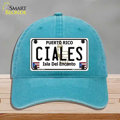 Ciales Novelty License Plate Hat Unconstructed Cotton / Lake Blue