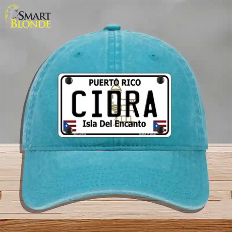 Cidra Novelty License Plate Hat Unconstructed Cotton / Lake Blue