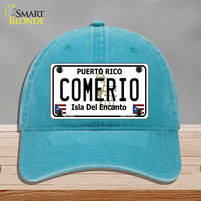 Comerio Novelty License Plate Hat Unconstructed Cotton / Lake Blue