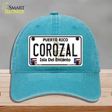 Corozal Novelty License Plate Hat Unconstructed Cotton / Lake Blue