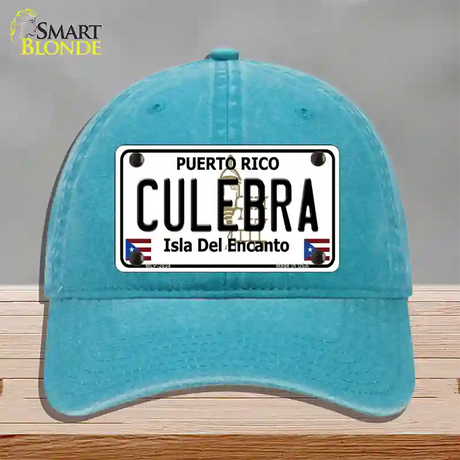 Culebra Novelty License Plate Hat Unconstructed Cotton / Lake Blue