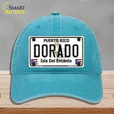 Dorado Novelty License Plate Hat Unconstructed Cotton / Lake Blue