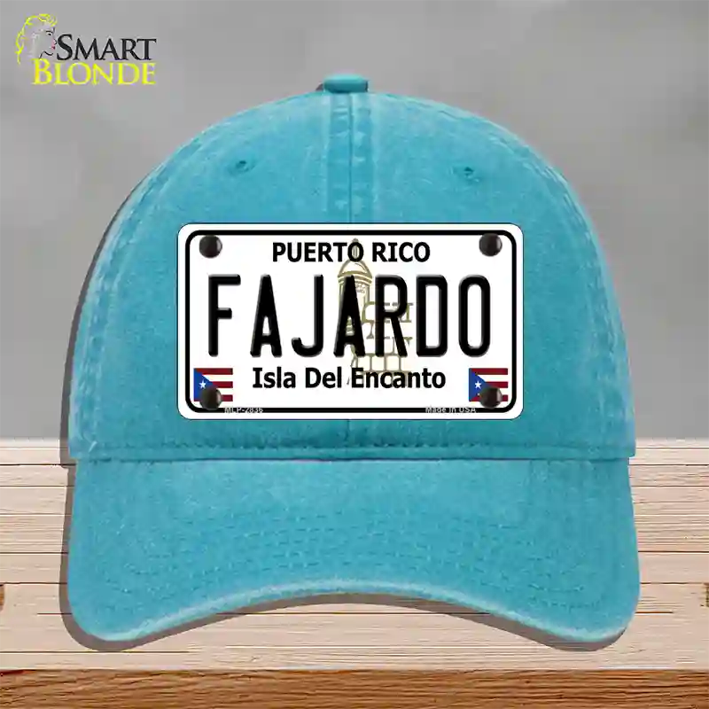 Fajardo Novelty License Plate Hat Unconstructed Cotton / Lake Blue