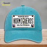 Hormiguesros Puerto Rico Novelty License Plate Hat Unconstructed Cotton / Lake Blue