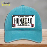 Humacao Puerto Rico Novelty License Plate Hat Unconstructed Cotton / Lake Blue