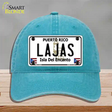 Lajas Puerto Rico Novelty License Plate Hat Unconstructed Cotton / Lake Blue