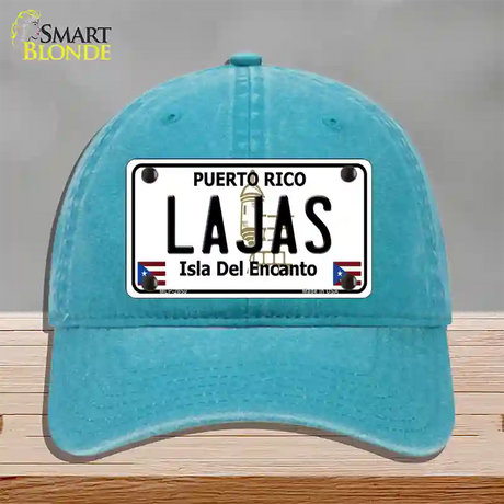 Lajas Puerto Rico Novelty License Plate Hat Unconstructed Cotton / Lake Blue