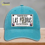 Las Piedras Puerto Rico Novelty License Plate Hat Unconstructed Cotton / Lake Blue