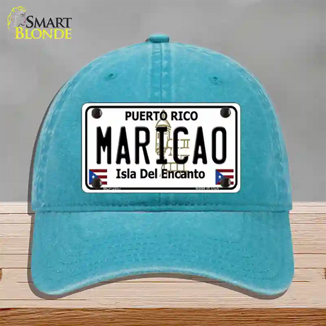 Maricao Puerto Rico Novelty License Plate Hat Unconstructed Cotton / Lake Blue