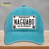 Naguabo Puerto Rico Novelty License Plate Hat Unconstructed Cotton / Lake Blue