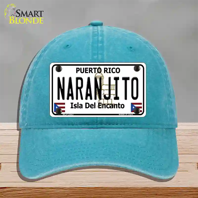 Naranjito Puerto Rico Novelty License Plate Hat Unconstructed Cotton / Lake Blue