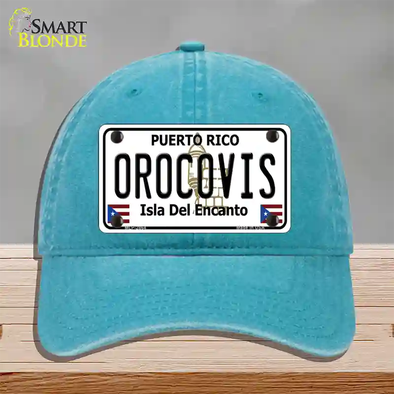 Orocovis Puerto Rico Novelty License Plate Hat Unconstructed Cotton / Lake Blue