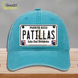 Patillas Puerto Rico Novelty License Plate Hat Unconstructed Cotton / Lake Blue