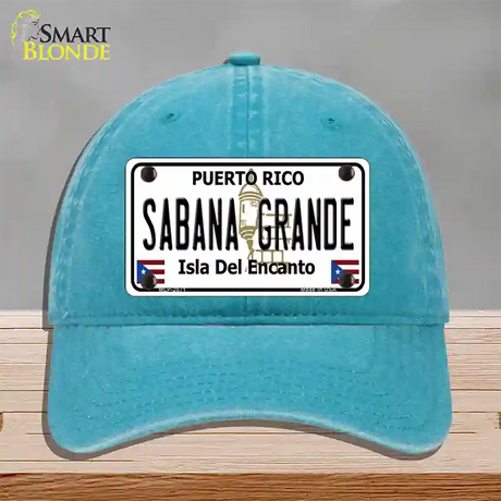 Sabana Grande Puerto Rico Novelty License Plate Hat Unconstructed Cotton / Lake Blue