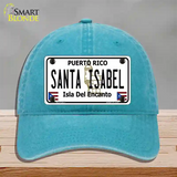 Santa Isabel Puerto Rico Novelty License Plate Hat Unconstructed Cotton / Lake Blue