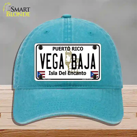 Vega Baja Puerto Rico Novelty License Plate Hat Unconstructed Cotton / Lake Blue