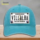 Villalba Puerto Rico Novelty License Plate Hat Unconstructed Cotton / Lake Blue