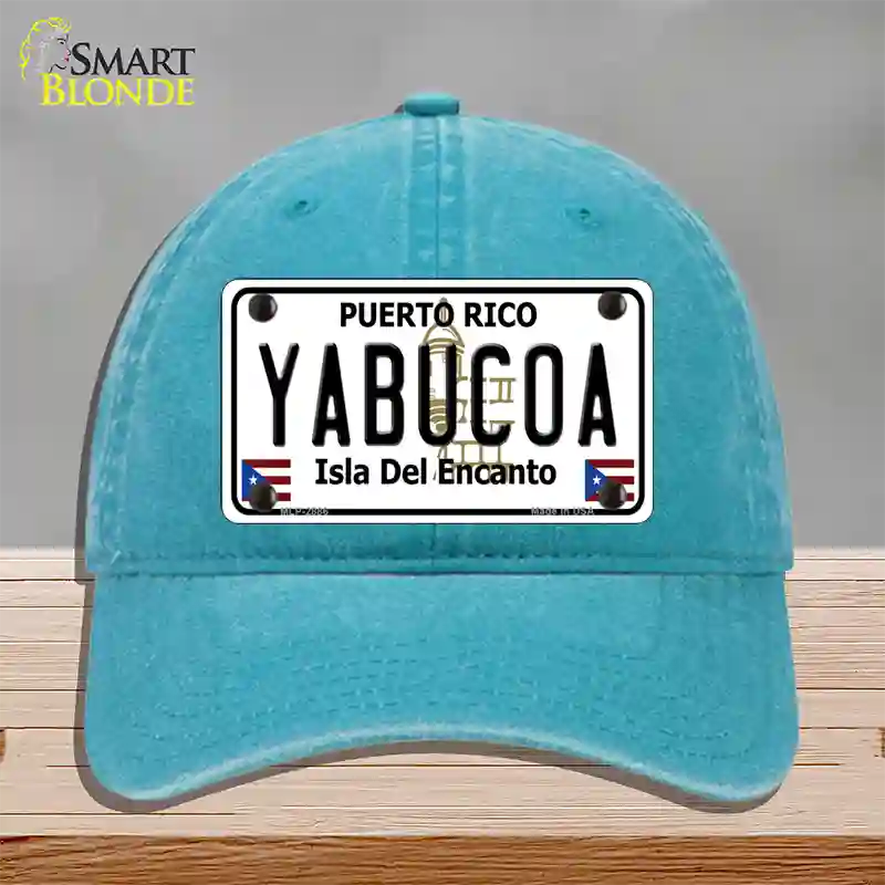 Yabucoa Puerto Rico Novelty License Plate Hat Unconstructed Cotton / Lake Blue