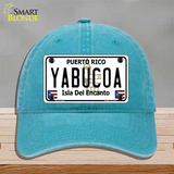 Yabucoa Puerto Rico Novelty License Plate Hat Unconstructed Cotton / Lake Blue