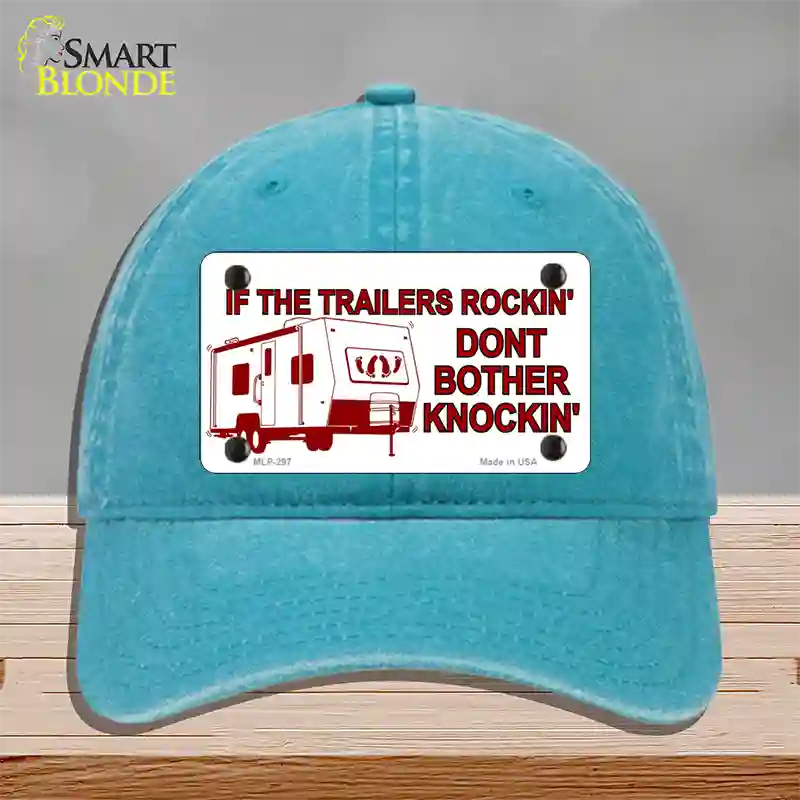 If Trailers Rockin Novelty License Plate Hat Unconstructed Cotton / Lake Blue