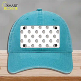 Grey White Polka Dot Novelty License Plate Hat Unconstructed Cotton / Lake Blue