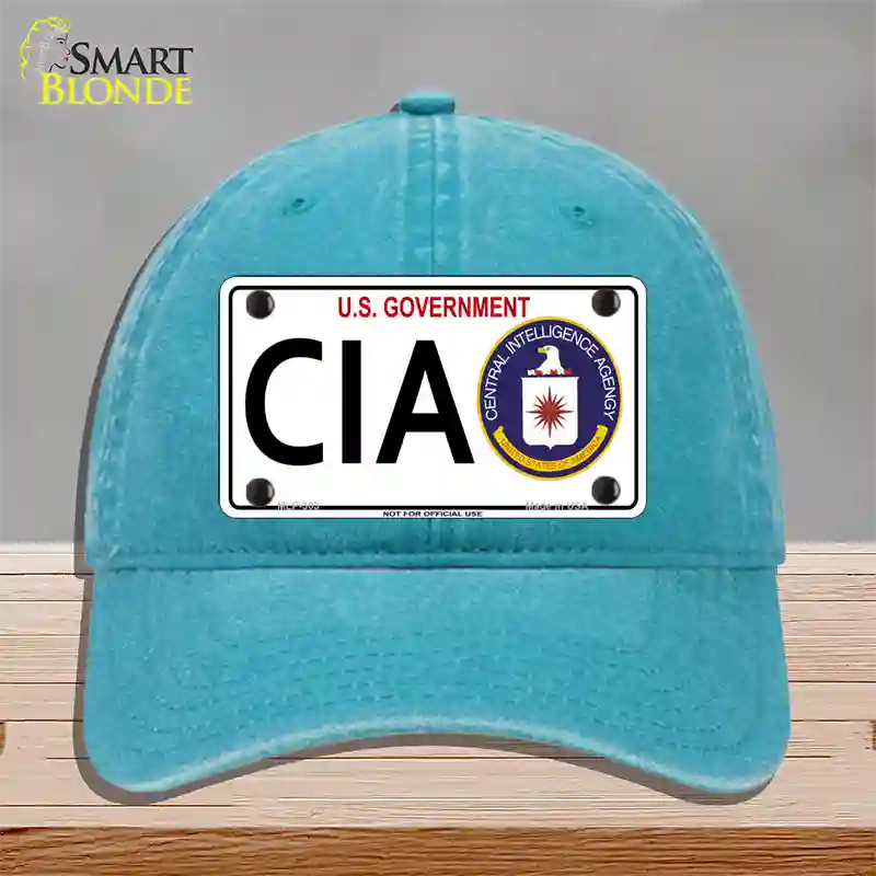 CIA Novelty License Plate Hat Unconstructed Cotton / Lake Blue