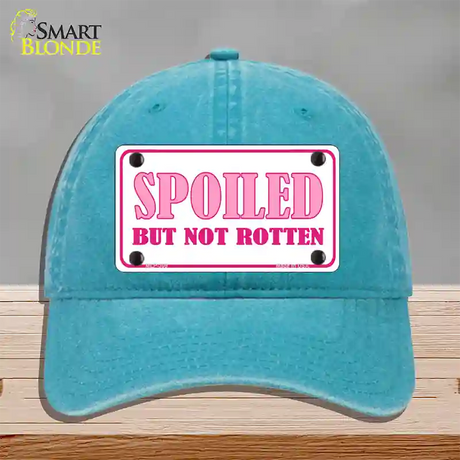 Spoiled But Not Rotten Novelty License Plate Hat Unconstructed Cotton / Lake Blue