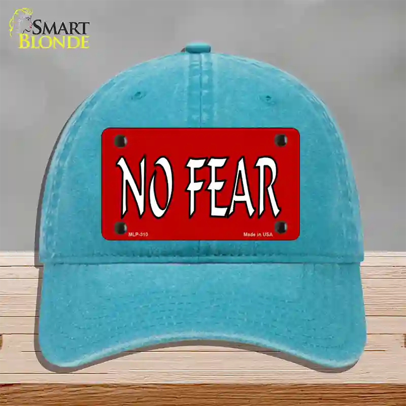 No Fear Novelty License Plate Hat Unconstructed Cotton / Lake Blue