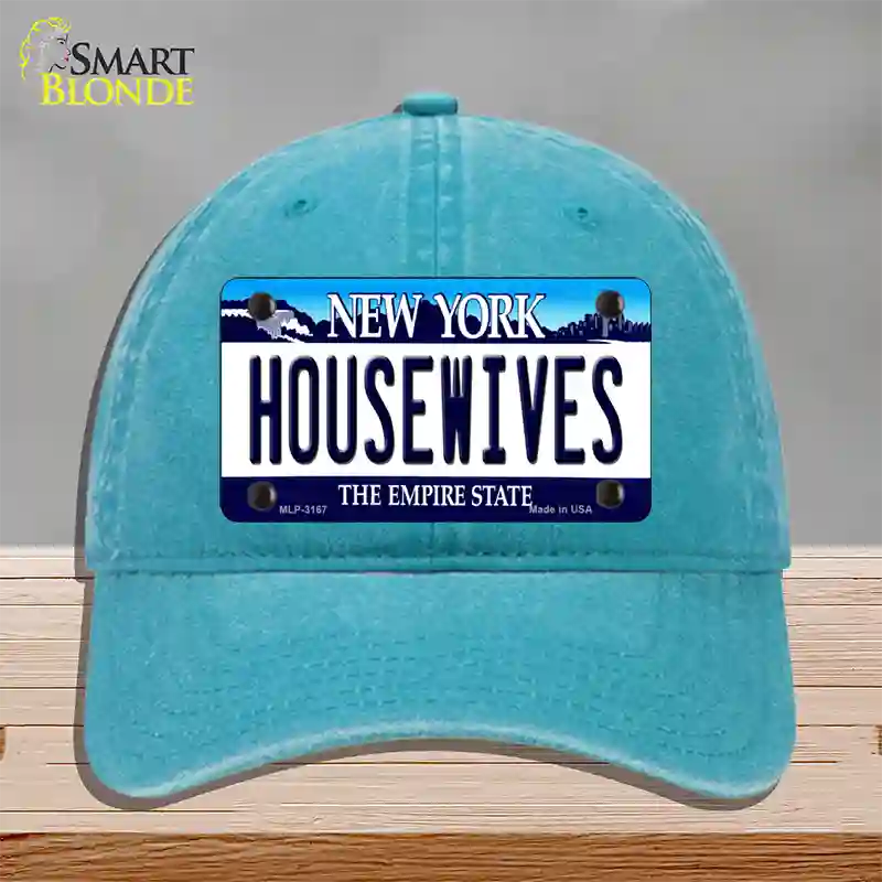 Housewives New York Novelty License Plate Hat Unconstructed Cotton / Lake Blue