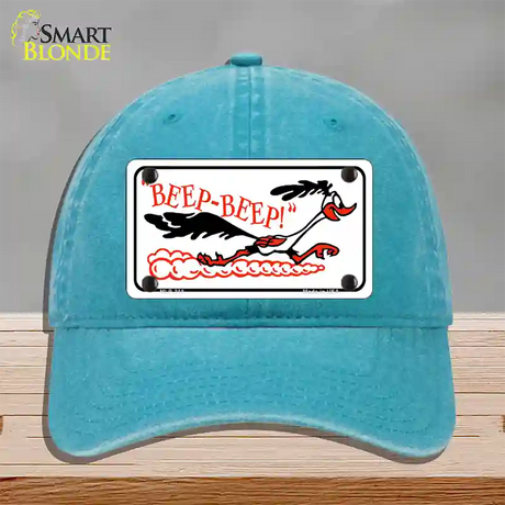 Beep Beep Roadrunner Novelty License Plate Hat Unconstructed Cotton / Lake Blue