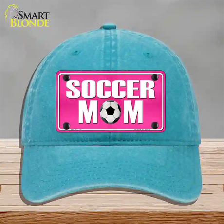 Soccer Mom Novelty License Plate Hat Unconstructed Cotton / Lake Blue