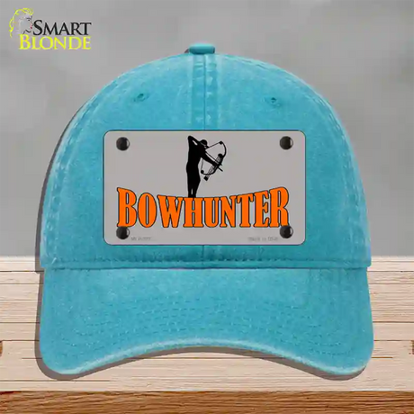 Bow Hunter Novelty License Plate Hat Unconstructed Cotton / Lake Blue