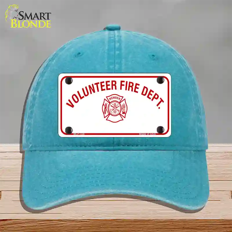 Volunteer Fire Department Novelty License Plate Hat Unconstructed Cotton / Lake Blue