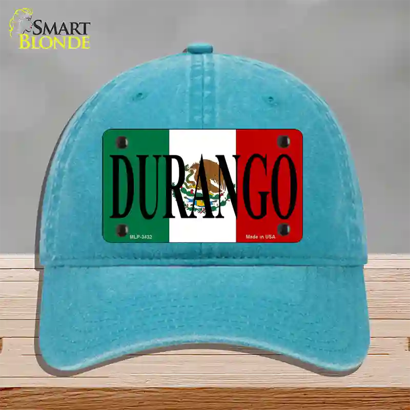 Durango Novelty License Plate Hat Unconstructed Cotton / Lake Blue