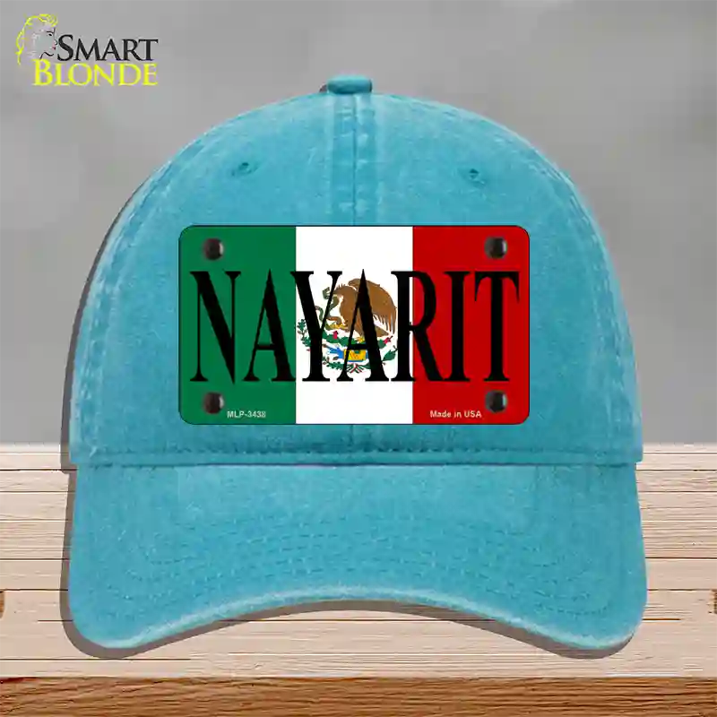 Nayarit Novelty License Plate Hat Unconstructed Cotton / Lake Blue