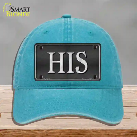 HIS Novelty License Plate Hat Unconstructed Cotton / Lake Blue