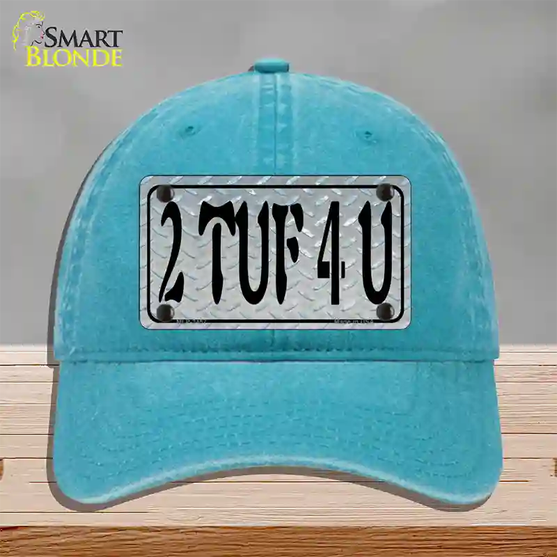 2 TUF 4 U Diamond Novelty License Plate Hat Unconstructed Cotton / Lake Blue