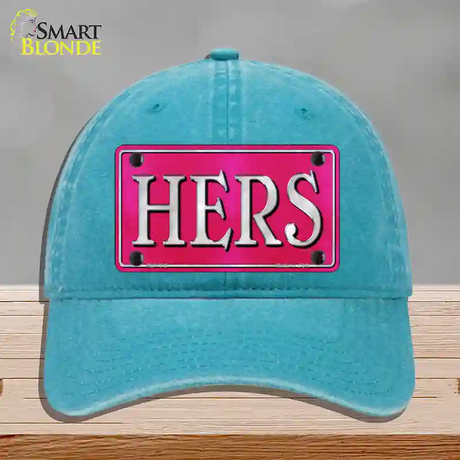 HERS Novelty License Plate Hat Unconstructed Cotton / Lake Blue