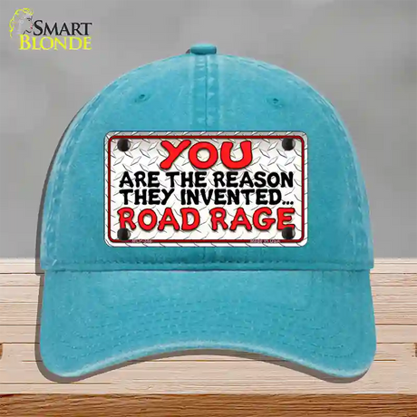 Invented Road Rage Novelty License Plate Hat Unconstructed Cotton / Lake Blue