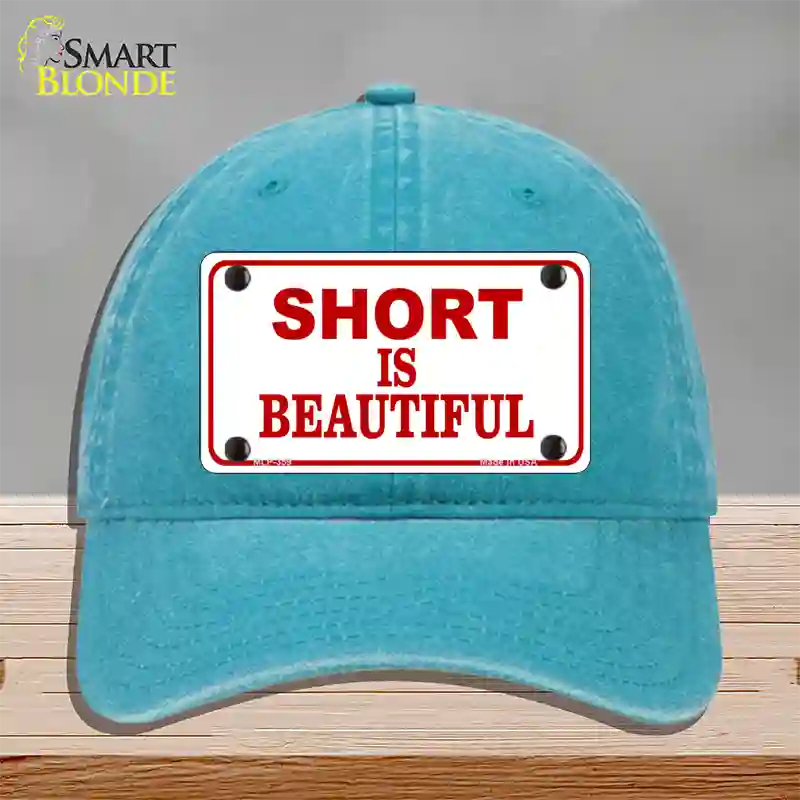 Short Is Beautiful Novelty License Plate Hat Unconstructed Cotton / Lake Blue