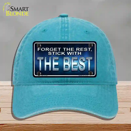 Forget The Rest Novelty License Plate Hat Unconstructed Cotton / Lake Blue