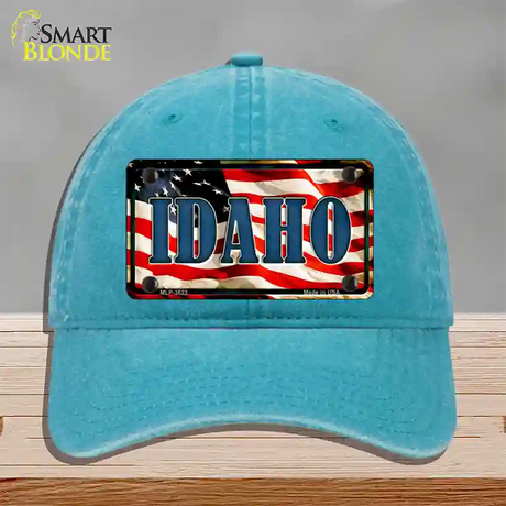 Idaho USA Novelty License Plate Hat Unconstructed Cotton / Lake Blue